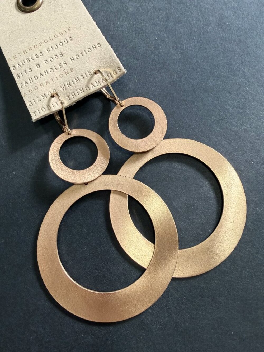 Anthropologie Oversized Double Circle Drop Earrings - Picture 4 of 4